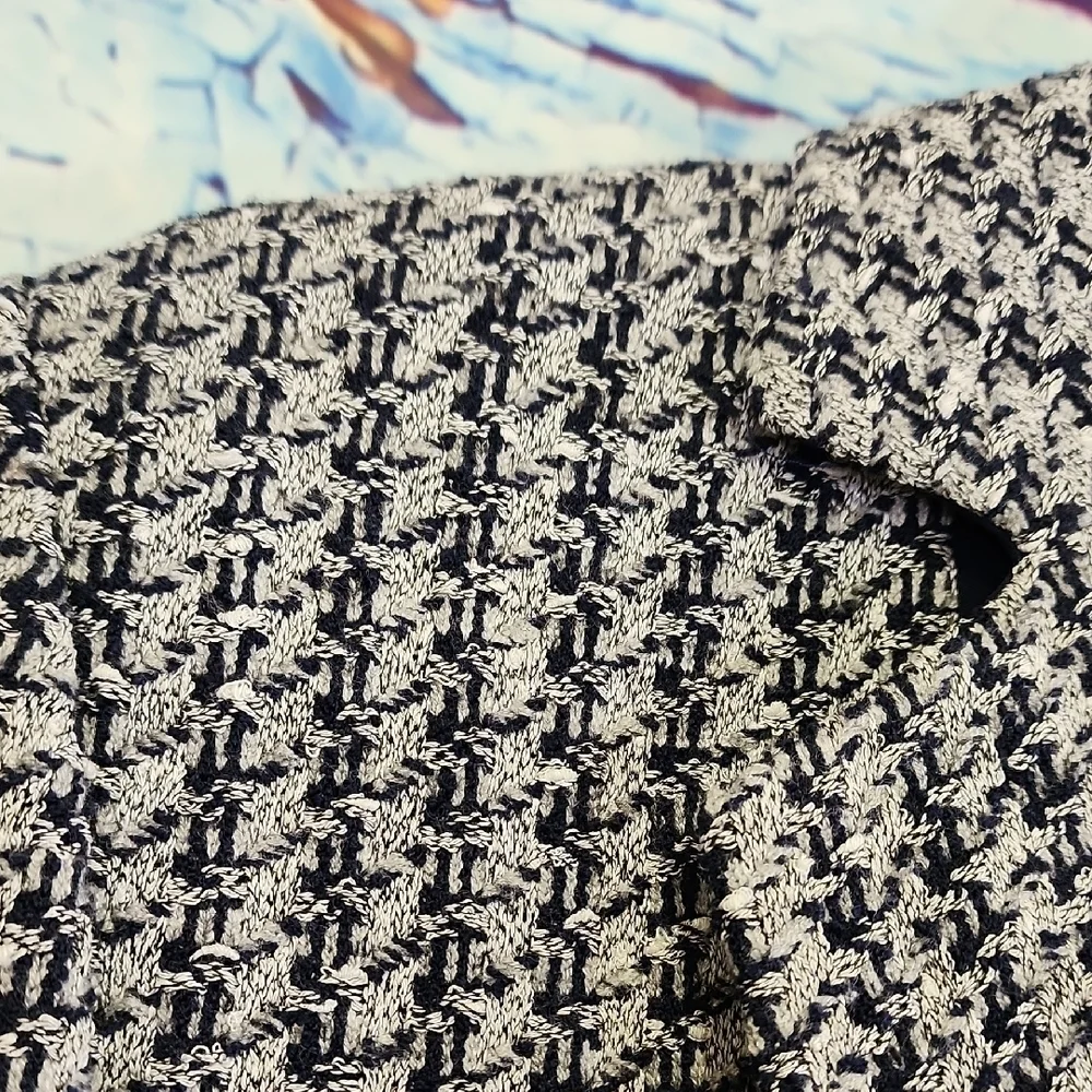 St. John Blue and Gery Textured Blazer Womens Size 6
